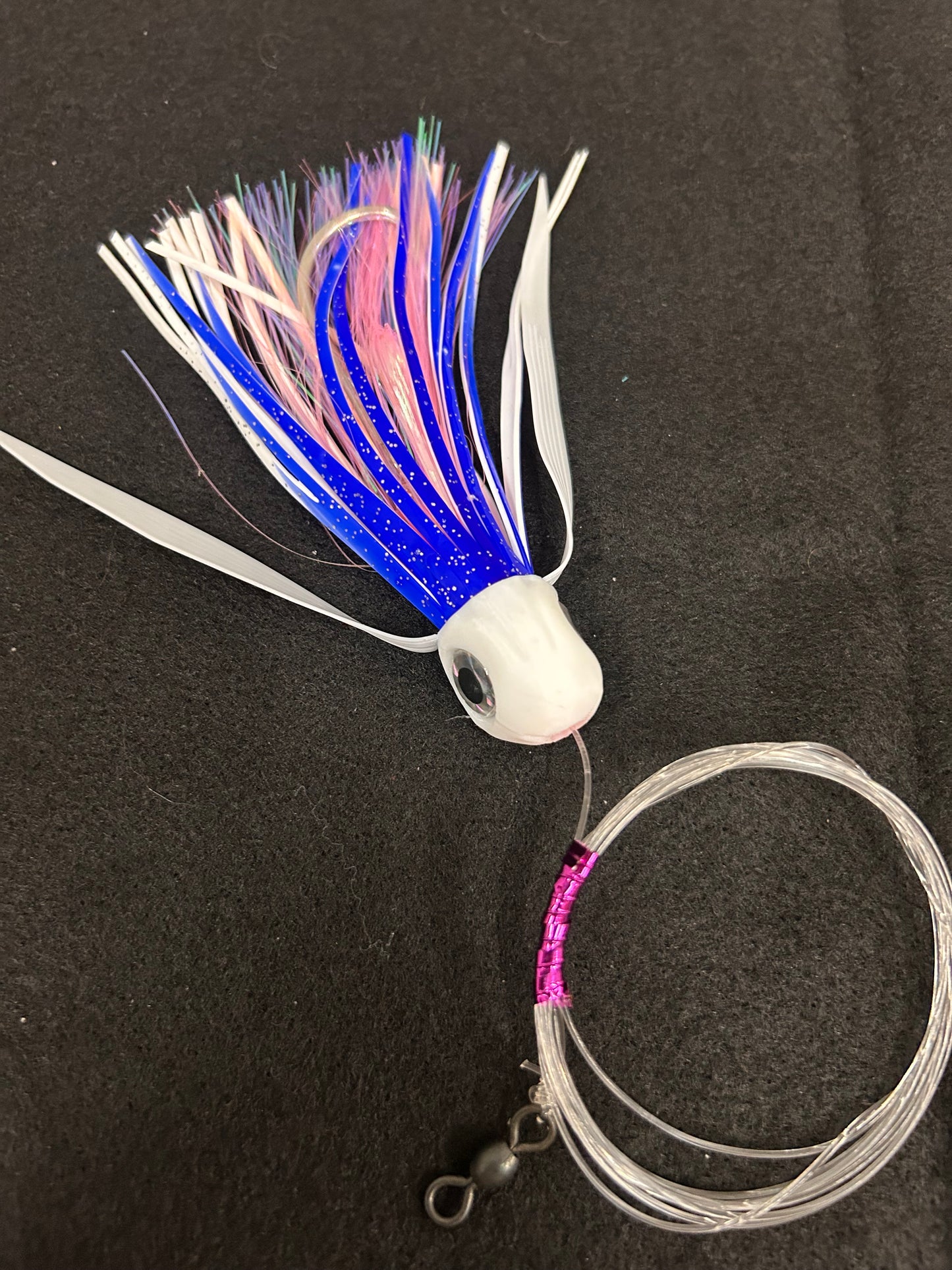 Medium *Rigged* White/Blue/Pink Lure