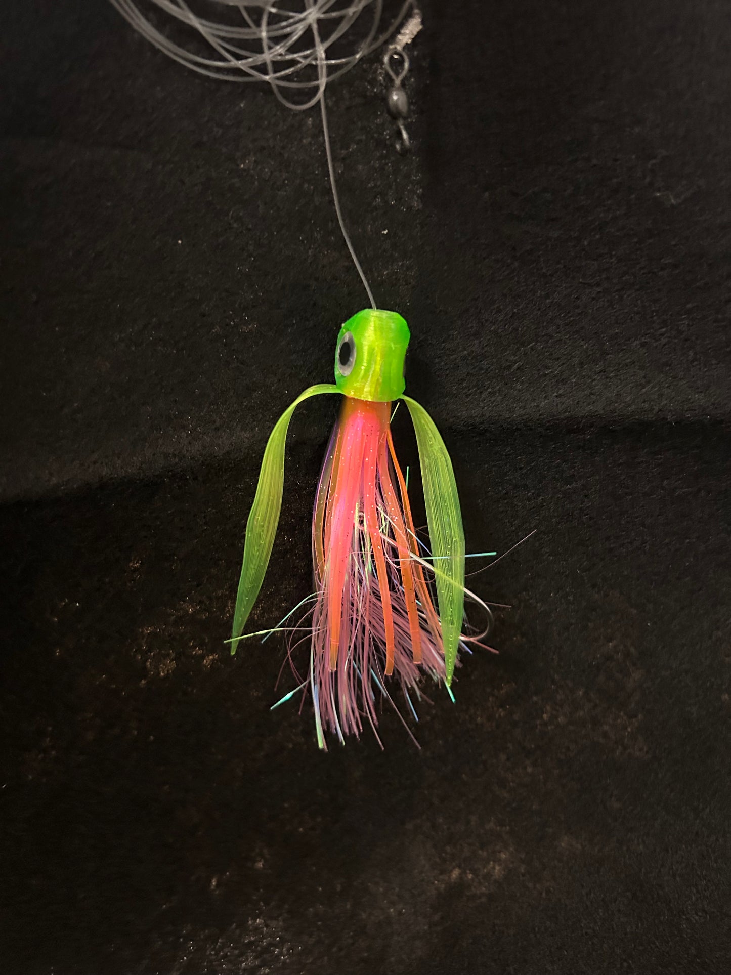 Small *Rigged* Translucent Green/Pink Lure