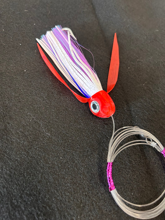 Medium *Rigged* Red/White/Purple Lure