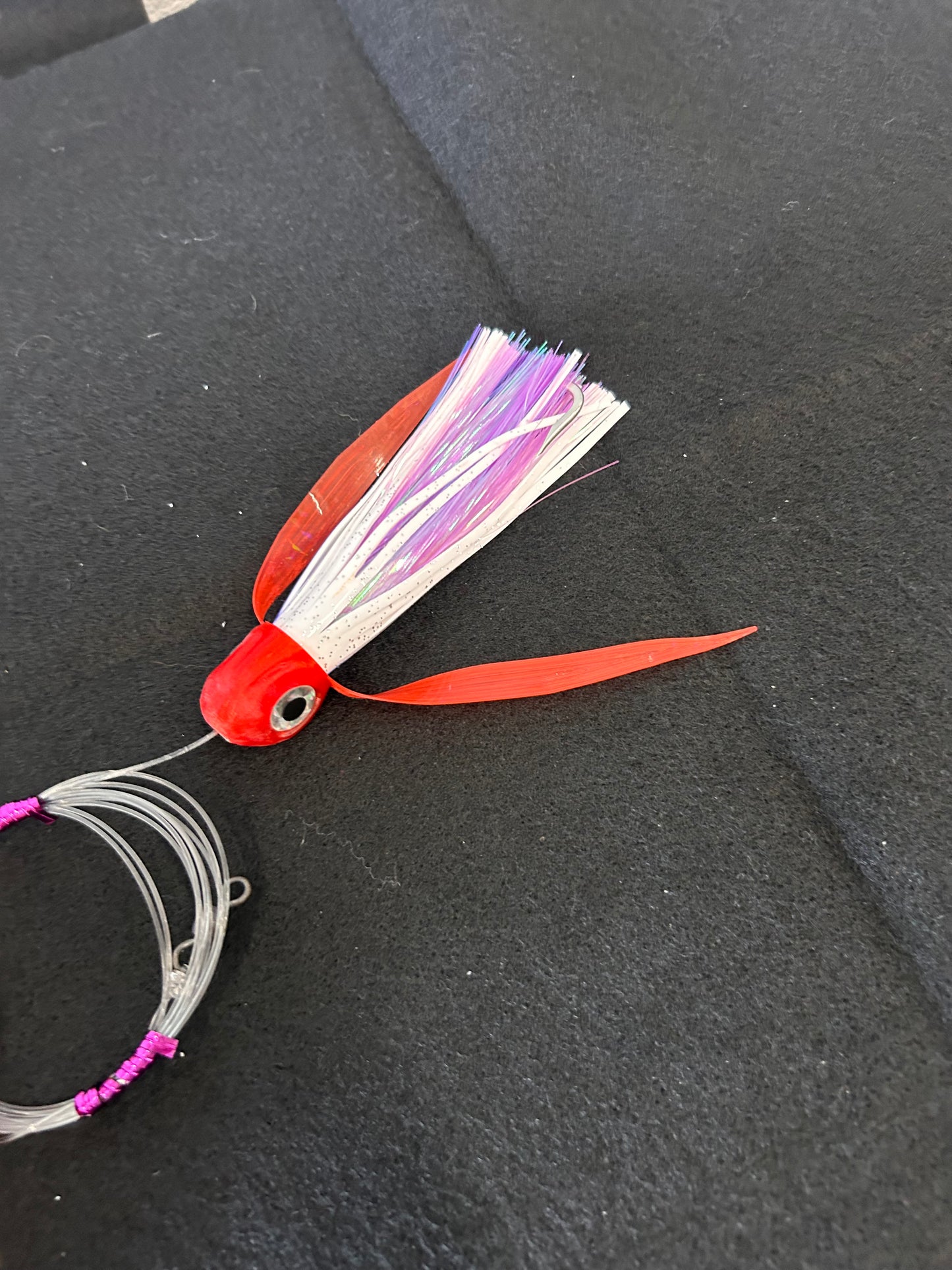 Medium *Rigged* Red/White/Purple Lure
