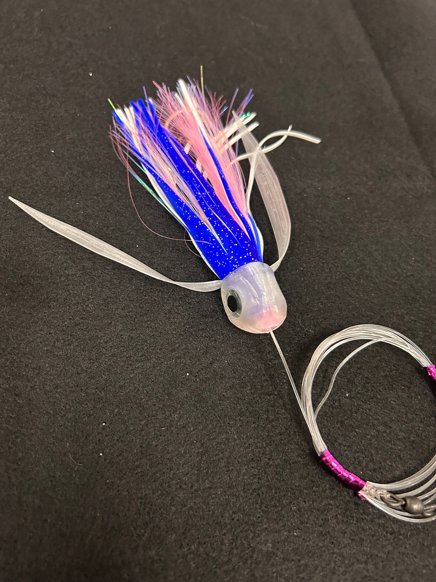 Medium *Rigged* Clear/Blue/Pink Lure