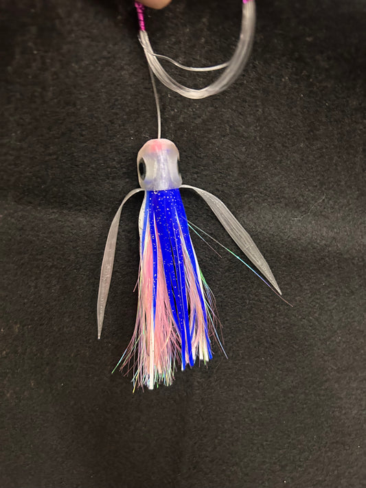 Medium *Rigged* Clear/Blue/Pink Lure