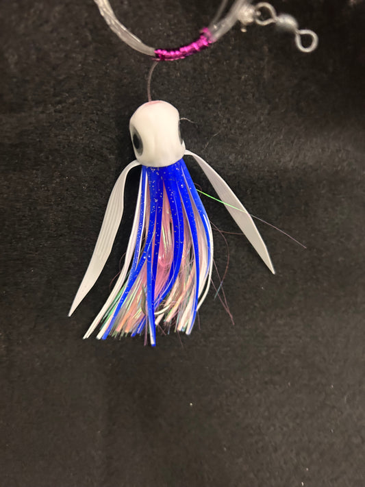 Medium *Rigged* White/Blue/Pink Lure