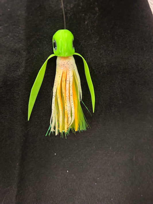 Medium *Rigged* Green/Yellow/White Lure